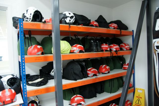 Helmet Storage Rack.
