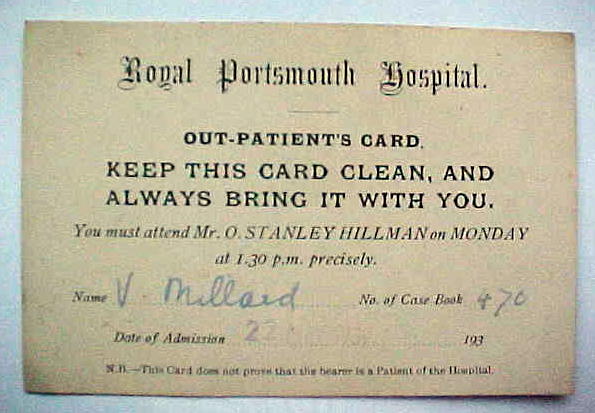 Out-Patient Attendance Card.