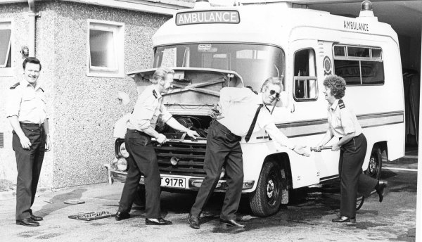 Alton staff. From the left. Dick Priddle, Kevin Charman, George Snelling and Marian Hiscock.