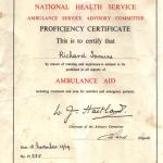 Portsmouth Ambulance Service Proficiency Certificate.