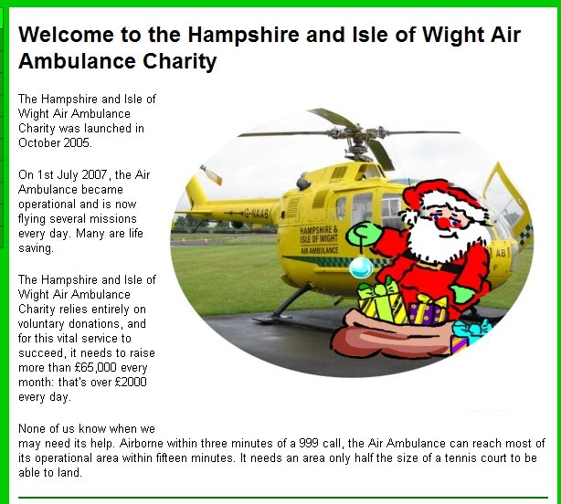 Hampshire and Isle of Wight Air Ambulance Charity.