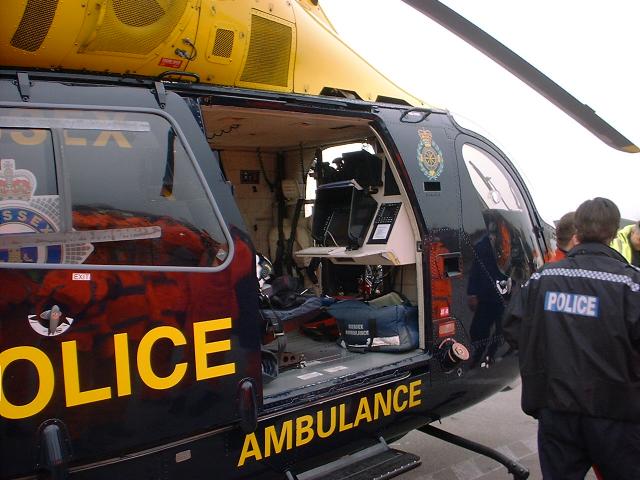 Sussex Police and Air Ambulance Helicoptor.