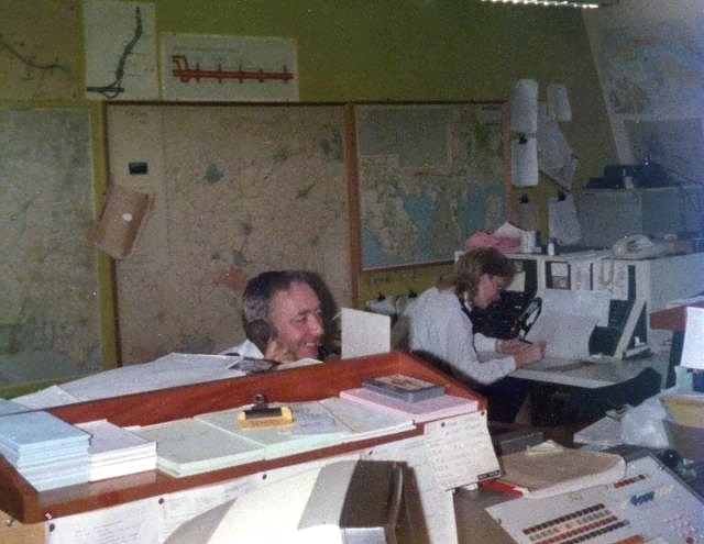  John Gilks with Caroline on the radio.