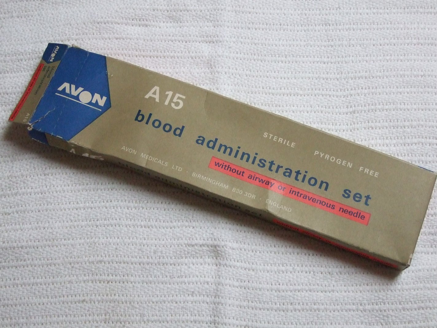 Avon A15 Blood Administration Set.