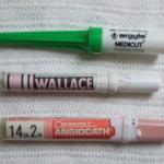 Medicut Argle, Angiocath and Wallace Cannula.