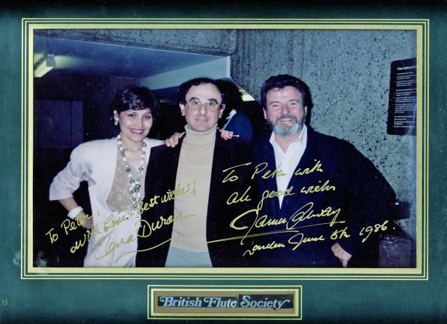 Peter Ball with James Galway & Elena Duran.  Guildhall School of Music 1986.