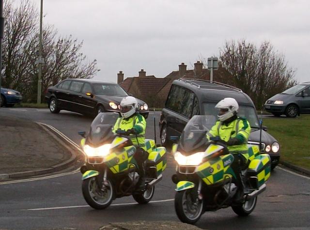 Arrival at Portchester Crematorium.