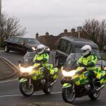 Arrival at Portchester Crematorium.