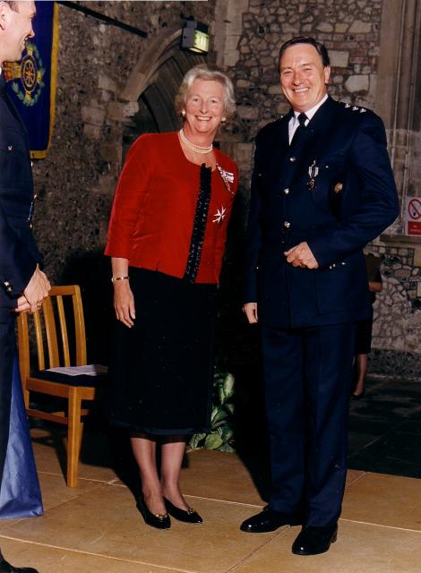 Graham Alland with Mary Fagan. Her Majesty's Lord-Lieutenant of Hampshire.