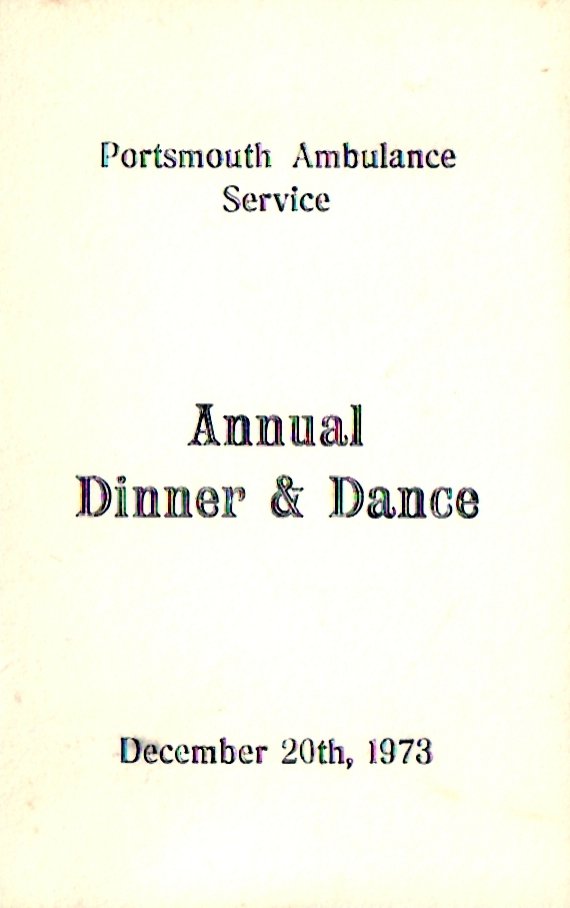 Portsmouth Ambulance Service Dinner & Dance 1973.