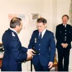 Brian Fairclough receives his medal.