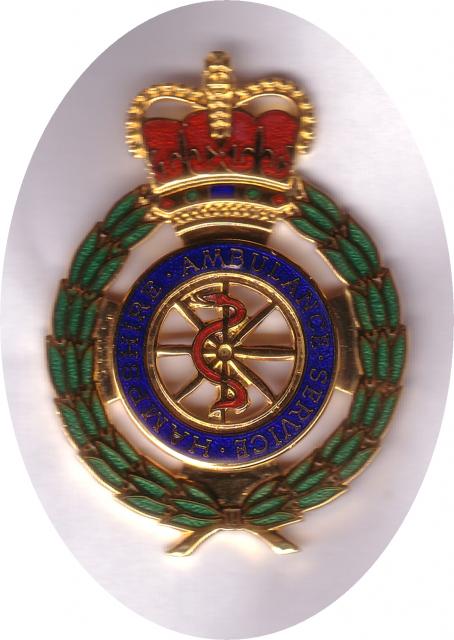 Hampshire Ambulance Service Cap Badge.