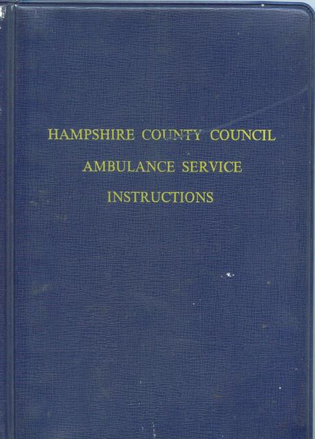 Hampshire County Council Ambulance Service Instructions.