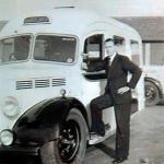 Doug Hannah with Bedford Ambulance, Winchester 1950's.