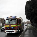 Fire Engine Escorts the Hearse.