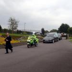 The Hearse arrives at Portchester Crematorium.