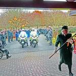 Arriving at Basingstoke Crematorium.